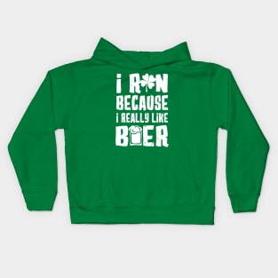 I Run Because I Really Like Beer Kids Hoodie